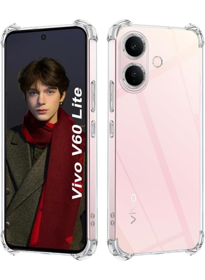 Clear Case for Vivo V60 Lite soft TPU Transparent Protective Cover shock Absorbent Reinforced Corner Full Camera Protection Designed Clear case for Vivo V60 Lite - Image 1